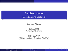 Seq2seq Model Deep Learning Lecture 9
