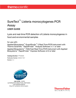 Suretect Listeria Monocytogenes PCR Assay User Guide—AFNOR