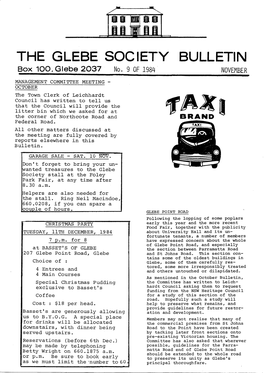 THE GLEBE SOCIETY BULLETIN Box 100, Glebe 2037 No