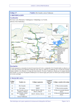 ANEJO 3. ZONAS PROTEGIDAS Plan Hidrológico De La Parte Española De