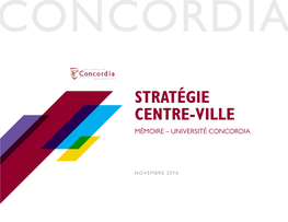 Stratégie Centre-Ville Mémoire – Université Concordia