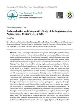 True Smart and Green City? an Introduction and Comparative Study