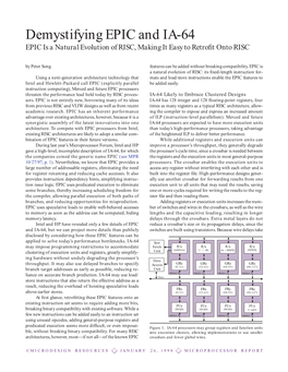 Demystifying EPIC and IA-64: 1/26/98