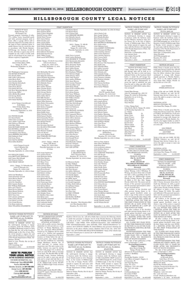 HILLSBOROUGH COUNTY Businessobserverfl.Com 49B HILLSBOROUGH COUNTY LEGAL NOTICES