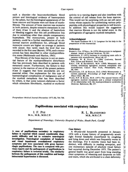 Papilloedema Associated with Respiratory Failure R. L. BLANDFORD