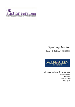 Sporting Auction Friday 01 February 2013 09:00