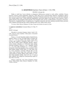 2. AEGICERAS Gaertner, Fruct. & Sem. 1: 216. L788