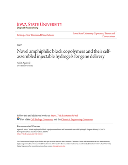 Novel Amphiphilic Block Copolymers and Their Self-Assembled Injectable Hydrogels for Gene Delivery" (2007)