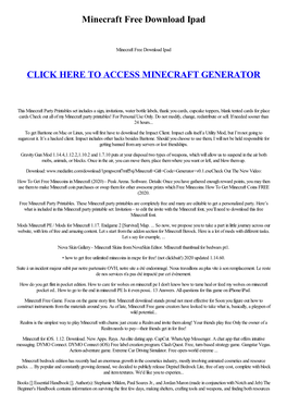 Minecraft Free Download Ipad