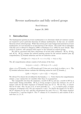 Reverse Mathematics and Fully Ordered Groups