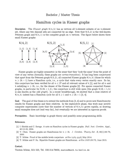 Hamilton Cycles in Kneser Graphs