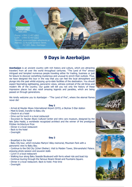 Explore the Country from a to Z 9 Days in Azerbaijan