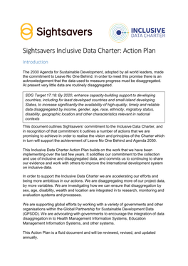 Sightsavers' IDC Action Plan