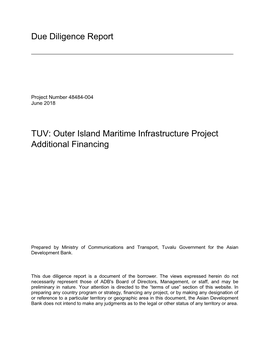 Outer Island Maritime Infrastructure Project (Additional Financing)