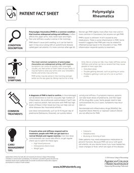 PATIENT FACT SHEET Polymyalgia Rheumatica