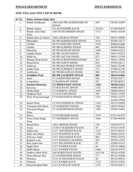 Village Police Officers List