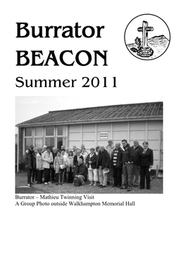 Mathieu Twinning Visit a Group Photo Outside Walkhampton Memorial Hall 2 Editorial Jenny Sharp Welcome to the Summer Edition of the Burrator Beacon