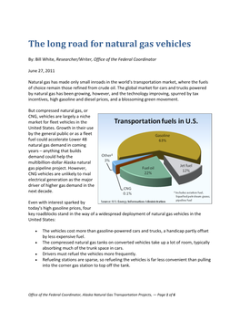 The Long Road for Natural Gas Vehicles