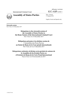 ICC-ASP/16/INF.1 Assembly of States Parties