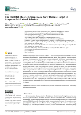 The Skeletal Muscle Emerges As a New Disease Target in Amyotrophic Lateral Sclerosis