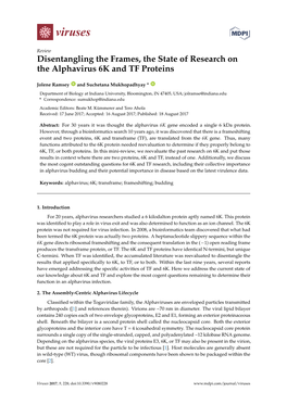 Disentangling the Frames, the State of Research on the Alphavirus 6K and TF Proteins