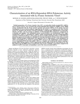 Characterization of an RNA-Dependent RNA Polymerase Activity Associated with La France Isometric Virus†