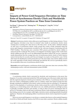 Impacts of Power Grid Frequency Deviation on Time Error of Synchronous Electric Clock and Worldwide Power System Practices on Time Error Correction