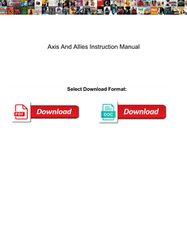 Axis and Allies Instruction Manual