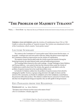 “The Problem of Majority Tyranny”