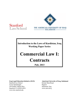 Commercial Law I: Contracts