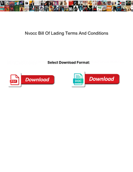 Nvocc Bill of Lading Terms and Conditions