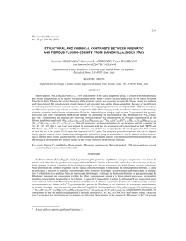 Structural and Chemical Contrasts Between Prismatic and Fibrous Fluoro-Edenite from Biancavilla, Sicily, Italy