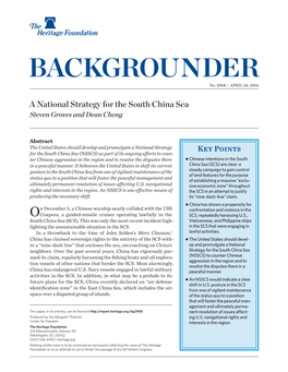 U.S. National Strategy for the South China