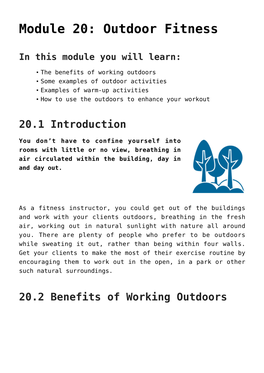 Module 20: Outdoor Fitness