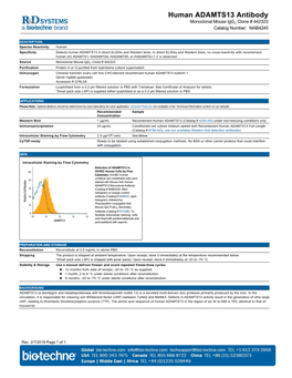 Human ADAMTS13 Antibody