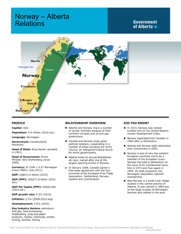 Alberta-Norway Relations