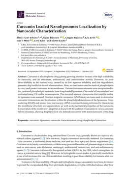 Curcumin Loaded Nanoliposomes Localization by Nanoscale Characterization