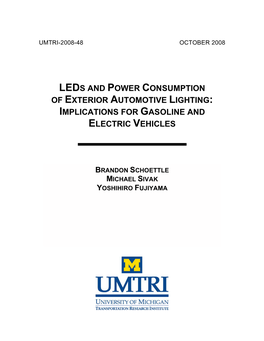 Leds and Power Consumption of Exterior Automotive Lighting: Implications for Gasoline and Electric Vehicles