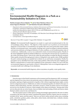 Environmental Health Diagnosis in a Park As a Sustainability Initiative in Cities