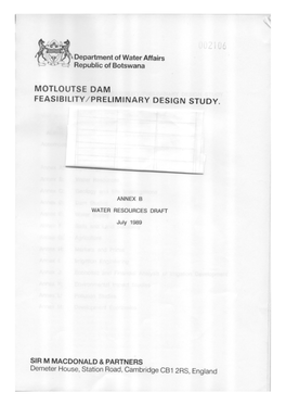 Motloutse Dam Feasibility/Preliminary Design Study