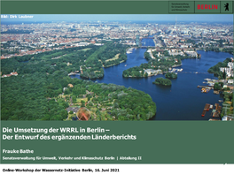 Die Umsetzung Der WRRL in Berlin – Der Entwurf Des Ergänzenden Länderberichts