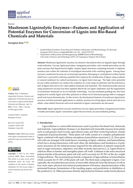 Mushroom Ligninolytic Enzymes―Features and Application Of