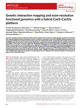 Genetic Interaction Mapping and Exon-Resolution Functional Genomics with a Hybrid Cas9–Cas12a Platform