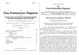 Free Presbyterian Magazine, Ed. William Mcdonald