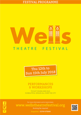 Wells Theatre Festival 2018