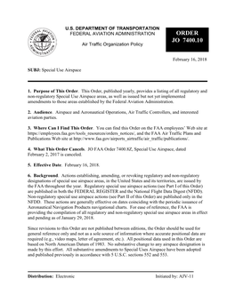 ORDER JO 7400.10 Air Traffic Organization Policy