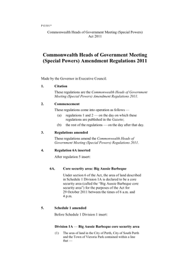 Commonwealth Heads of Government Meeting (Special Powers) Act 2011