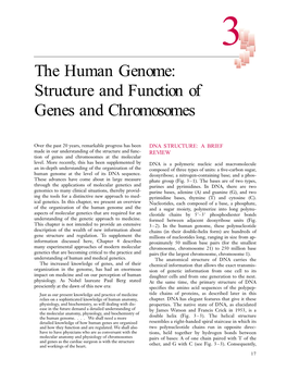 The Human Genome: Structure and Function of Genes and Chromosomes