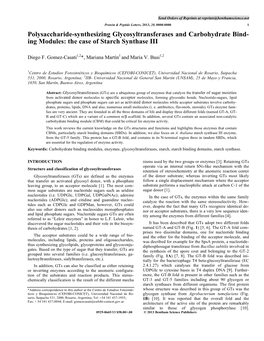 Polysaccharide-Synthesizing Glycosyltransferases and Carbohydrate Bind- Ing Modules: the Case of Starch Synthase III