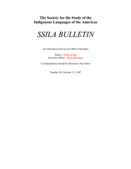 Ssila Bulletin